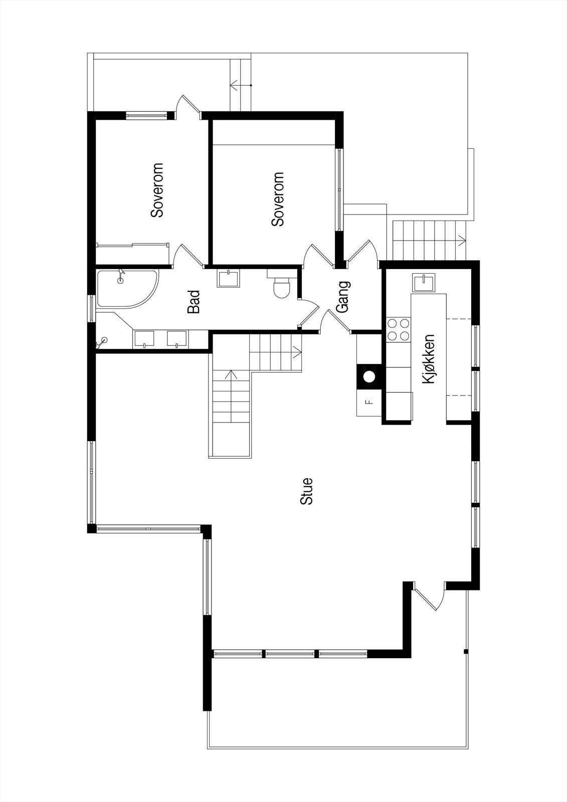 Plantegning 1.etg Galleribilde