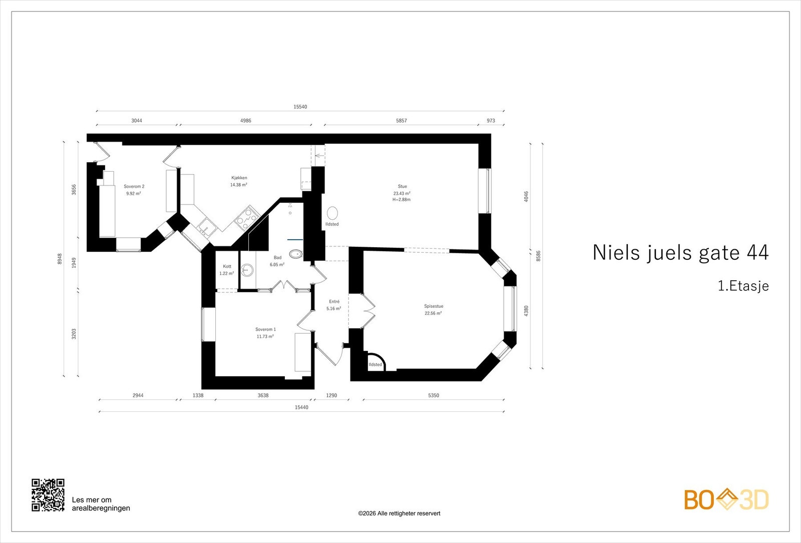 Plantegning 1. etasje Galleribilde