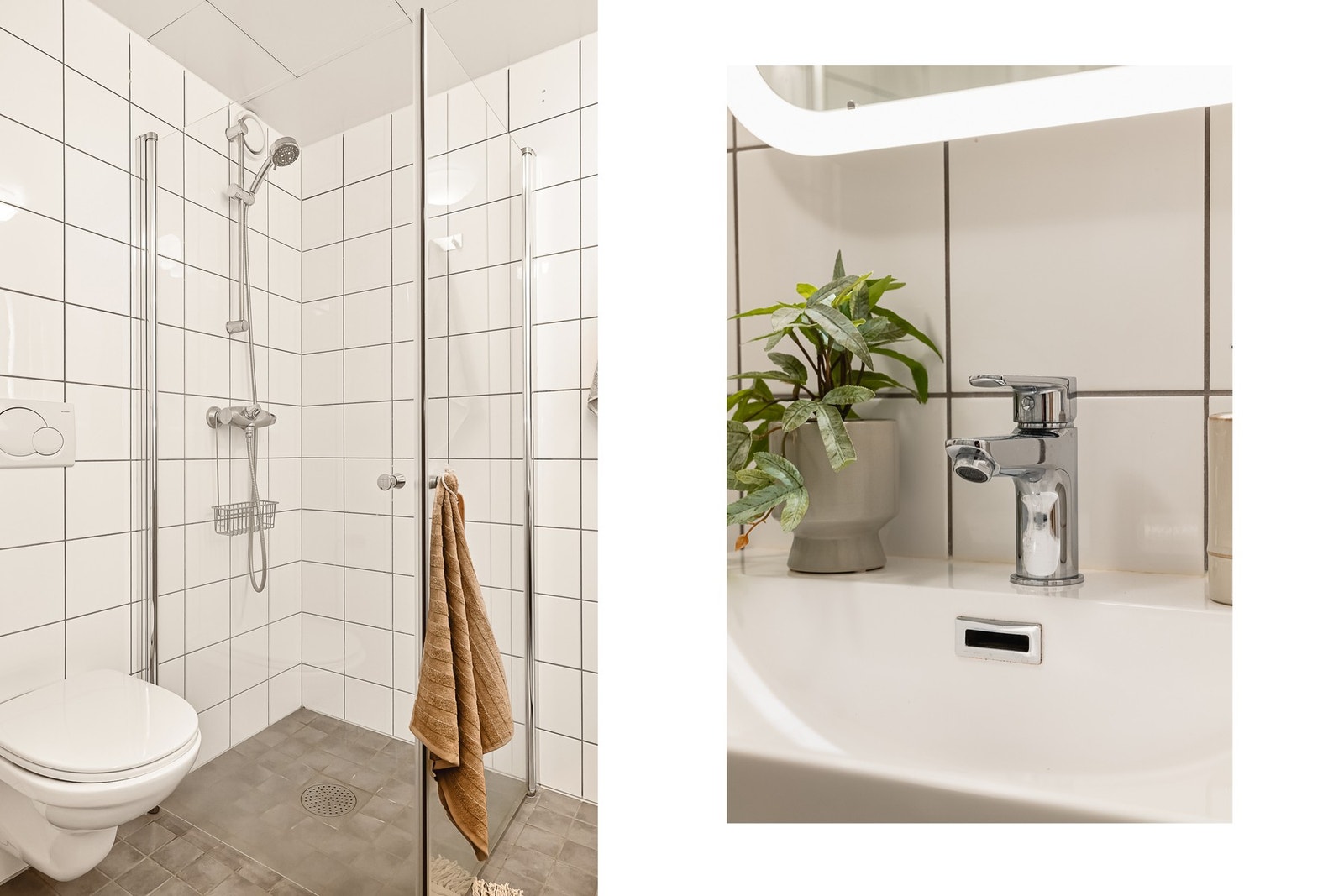 Det er også opplegg for vaskemaskin, og godt med oppbevaringsmuligheter. Galleribilde