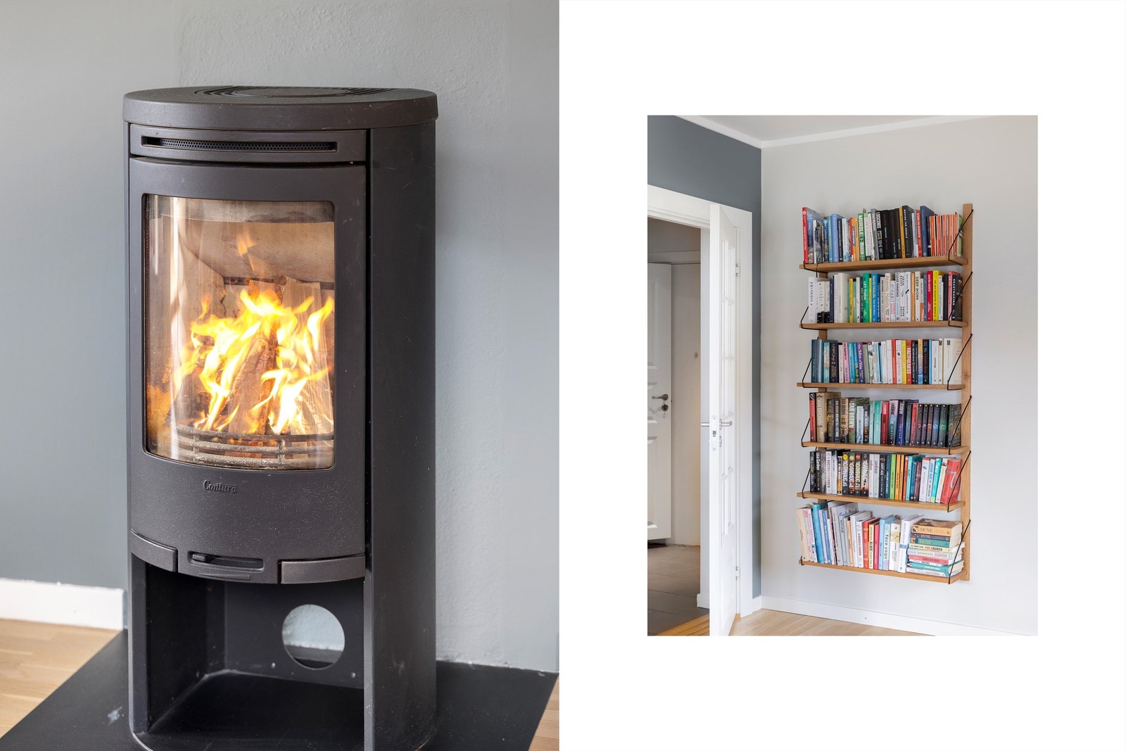 Peisovnen tilknyttet murt pipe er en effektiv varmekilde og skaper en lun stemning. Galleribilde