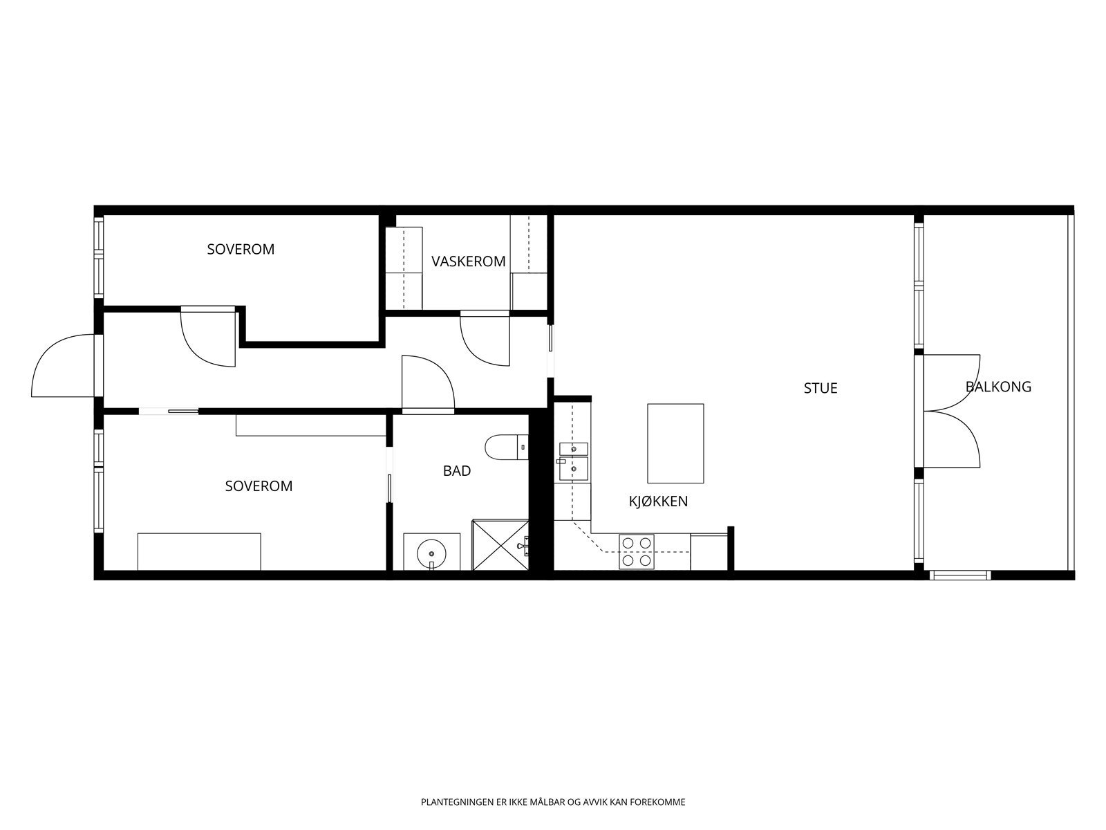 Vi starter med leilighetens planløsning Galleribilde