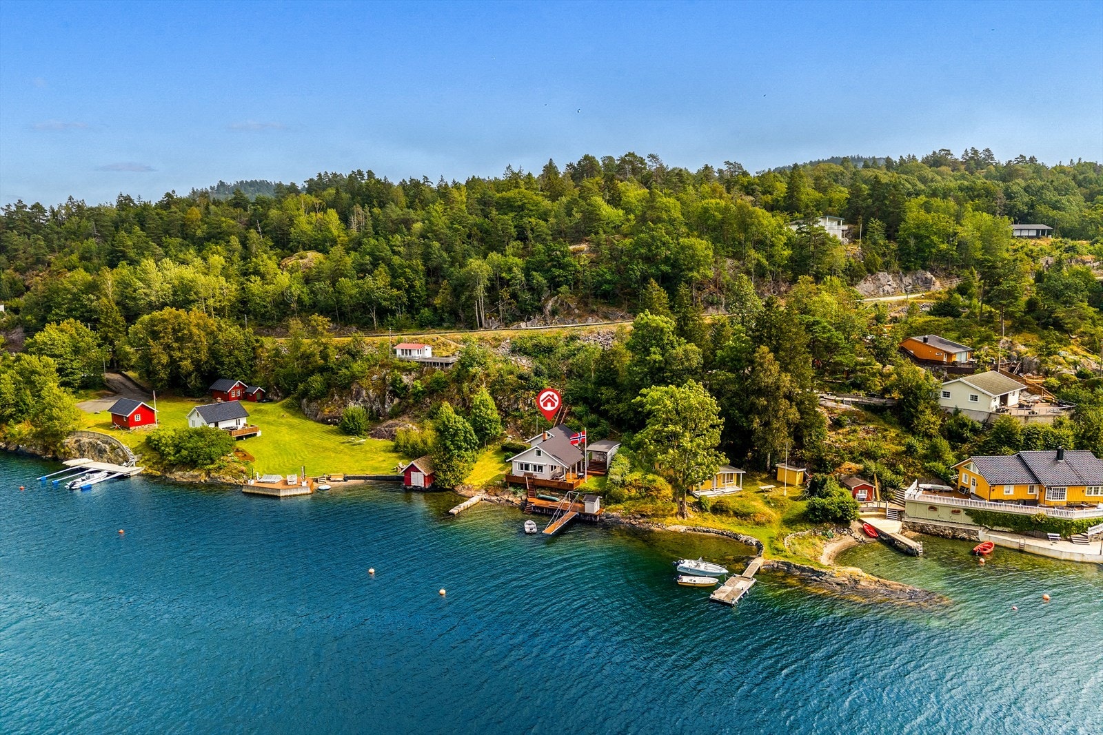 Et oversiktsbilde som viser eiendommens plassering i det større landskapet. Galleribilde