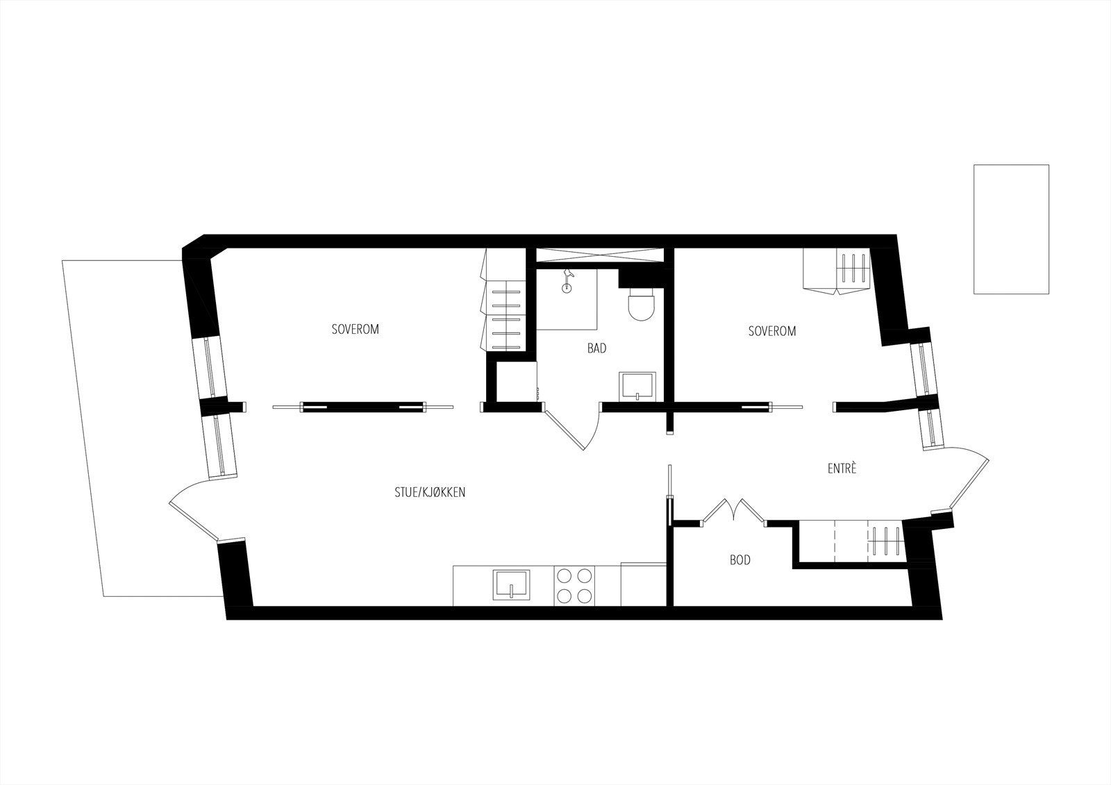 Plantegning 1. etasje Galleribilde