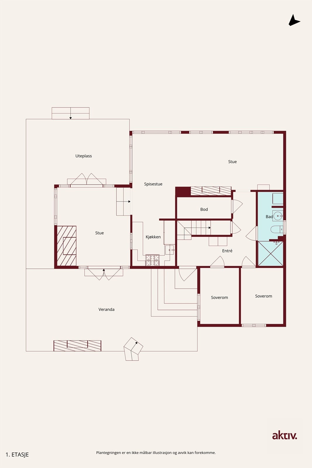 Plantegning 1.etg Galleribilde