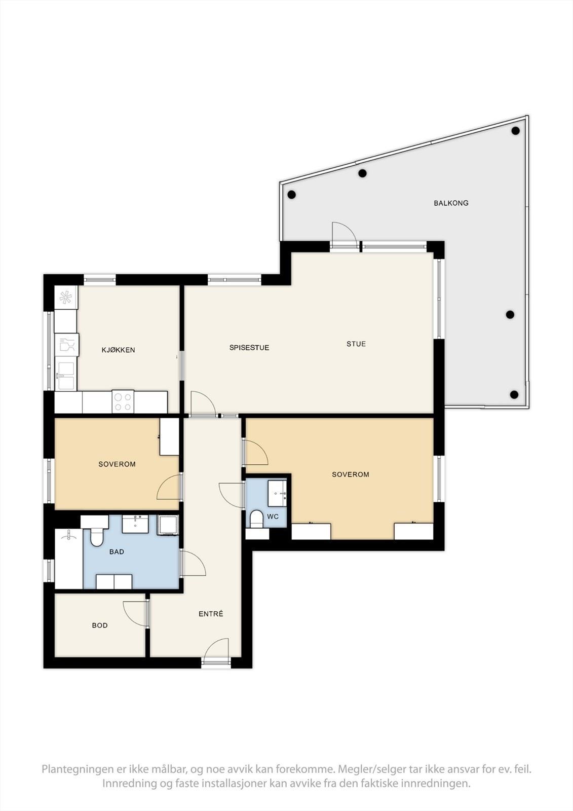 Leiligheten ligger i 2. etasje med enkel tilkomst via heis eller trappene. Galleribilde