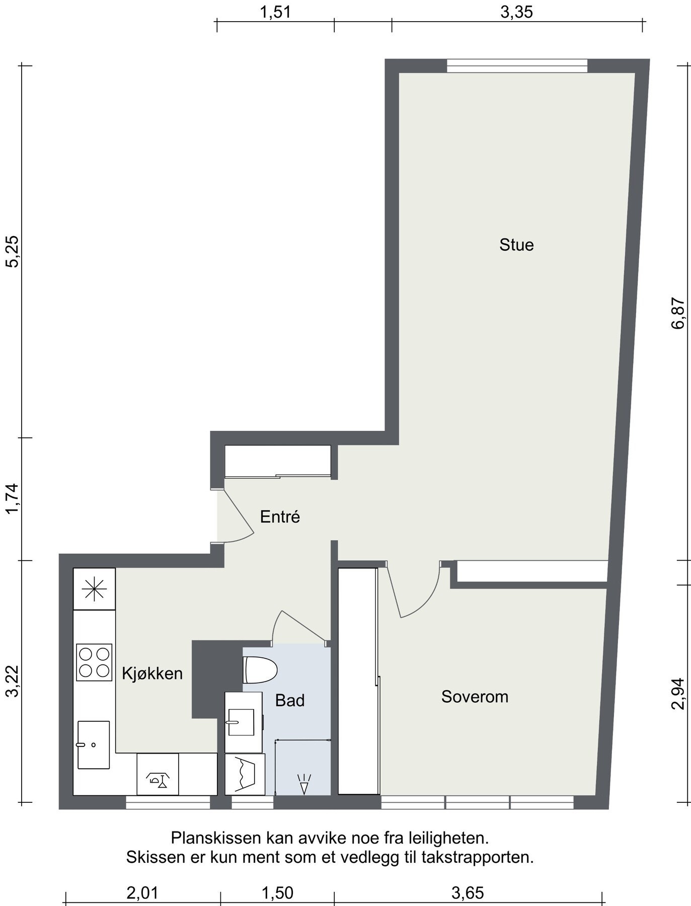 Plantegning. I tillegg disponerer boligen en kjellerbod Galleribilde