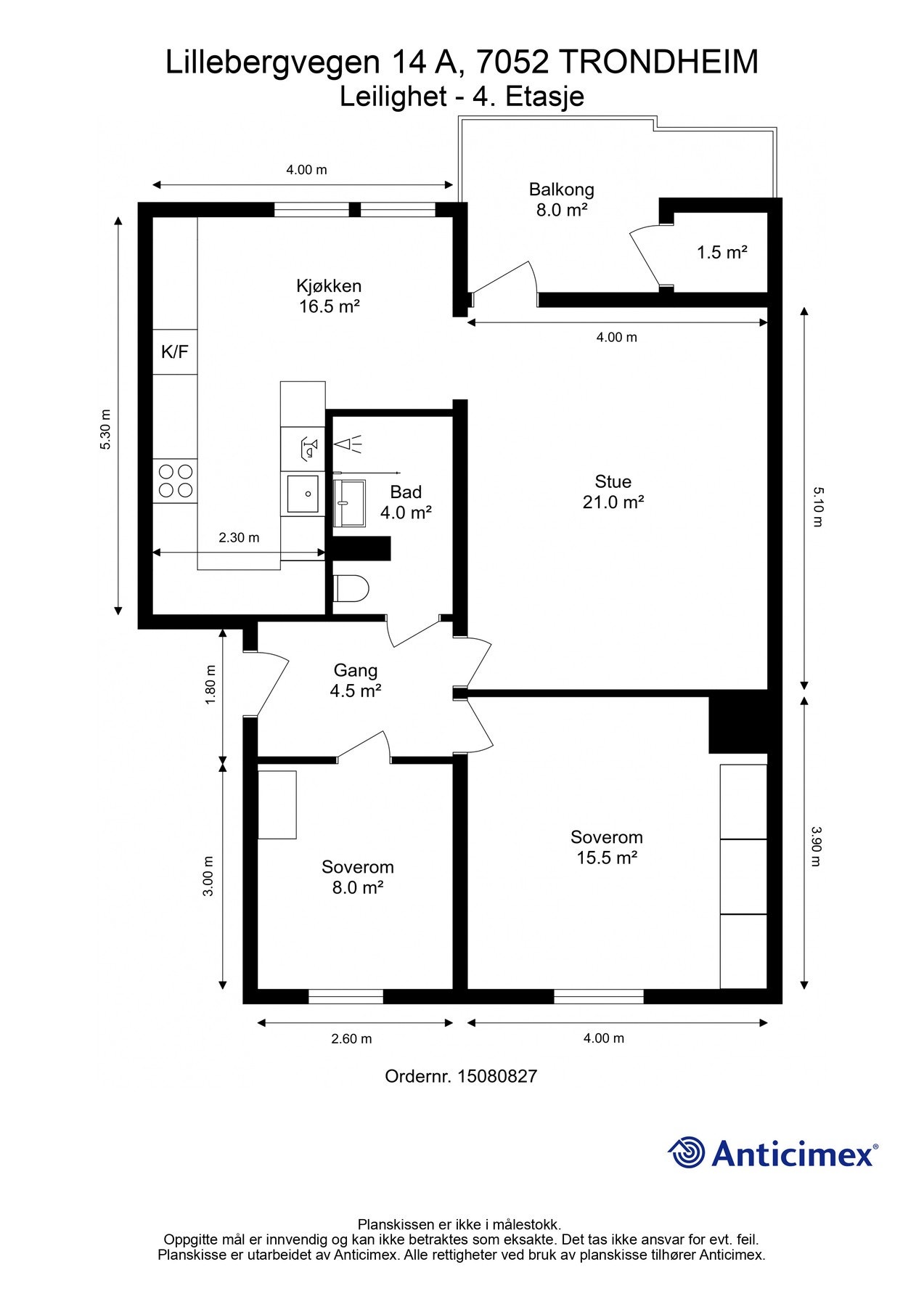 Plantegning 4. etasje Galleribilde
