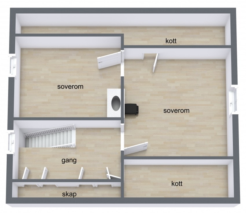 Plantegning 2. etasje Galleribilde