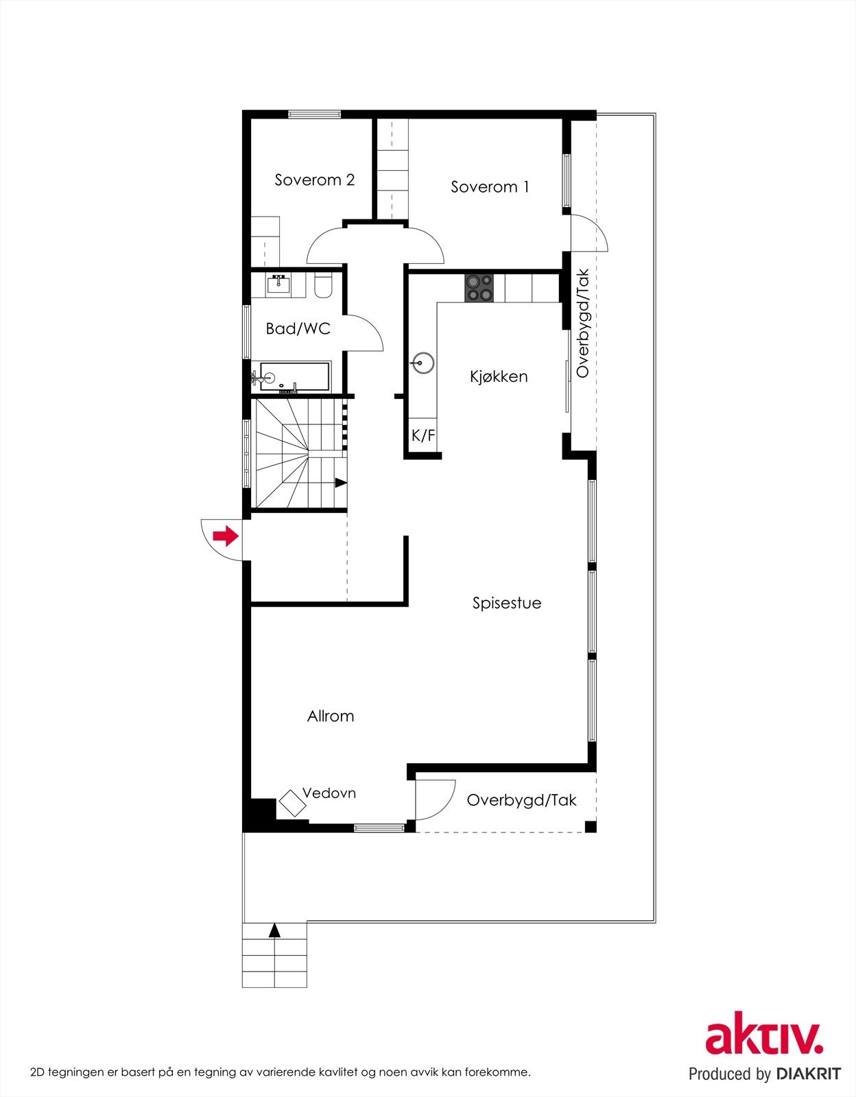 Plantegning 1. etasje Galleribilde