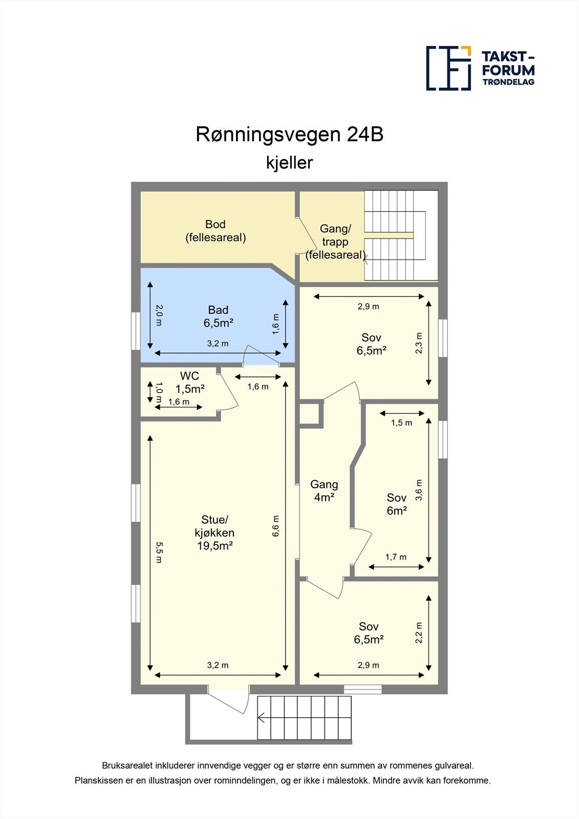 Planskisse kjeller. Galleribilde