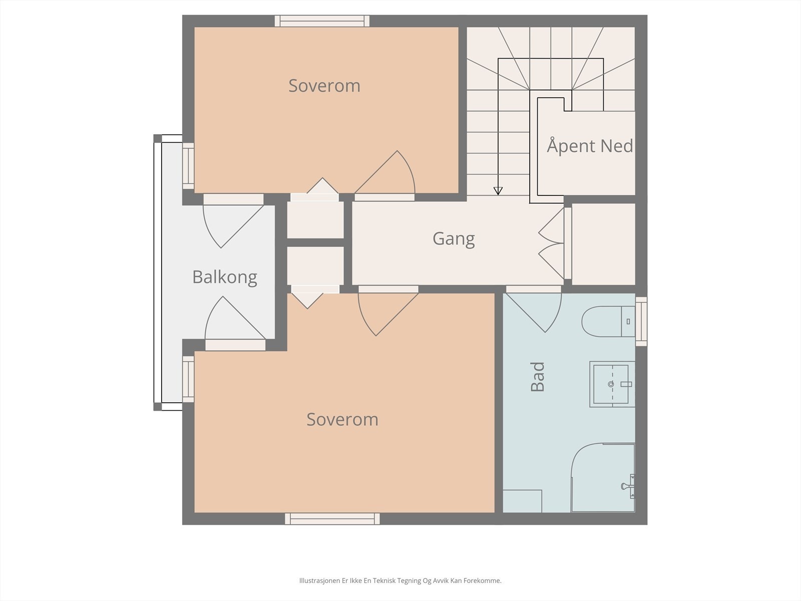 Plantegning, 2. etasje. Galleribilde
