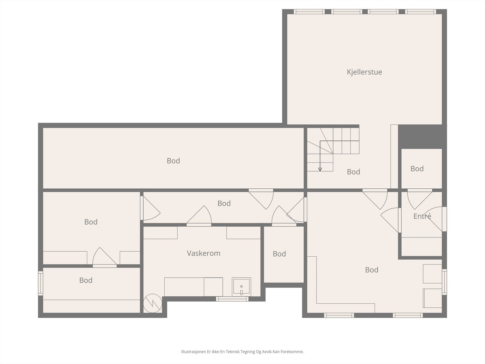 Plantegning, kjeller. Galleribilde