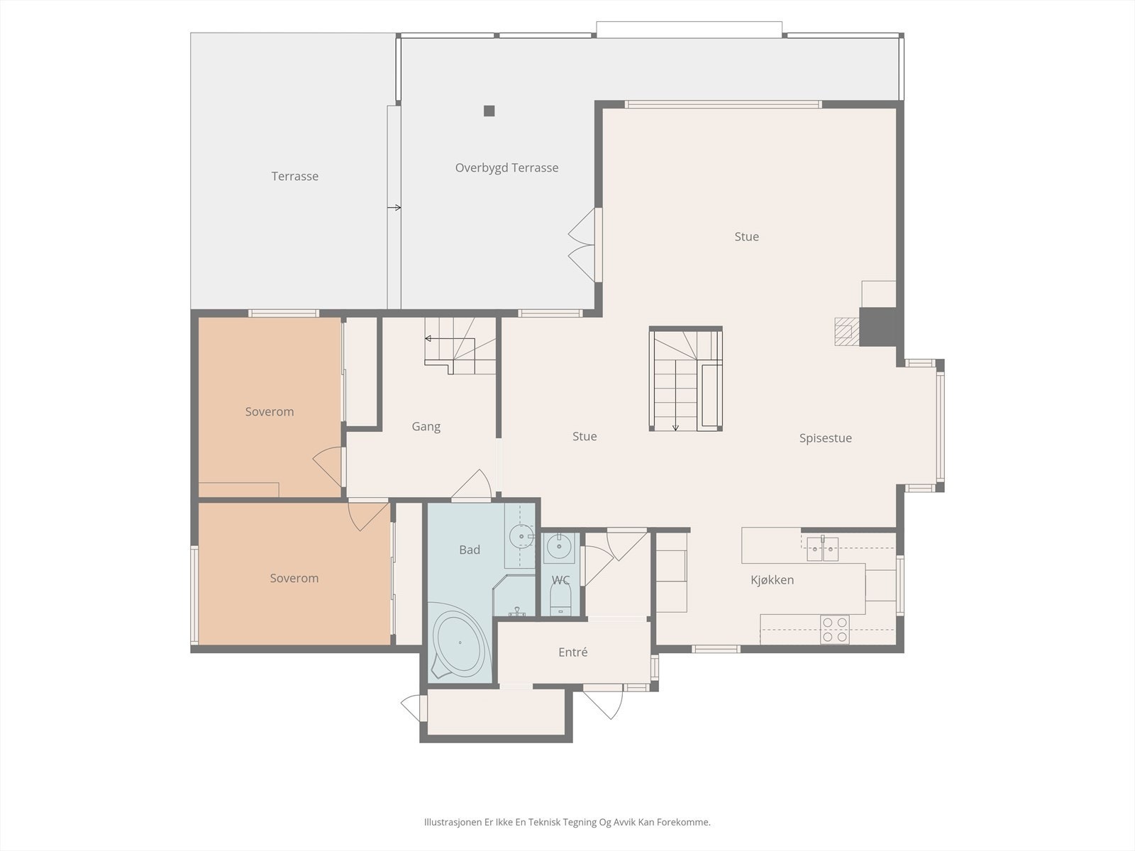 Plantegning, 1. etasje. Galleribilde