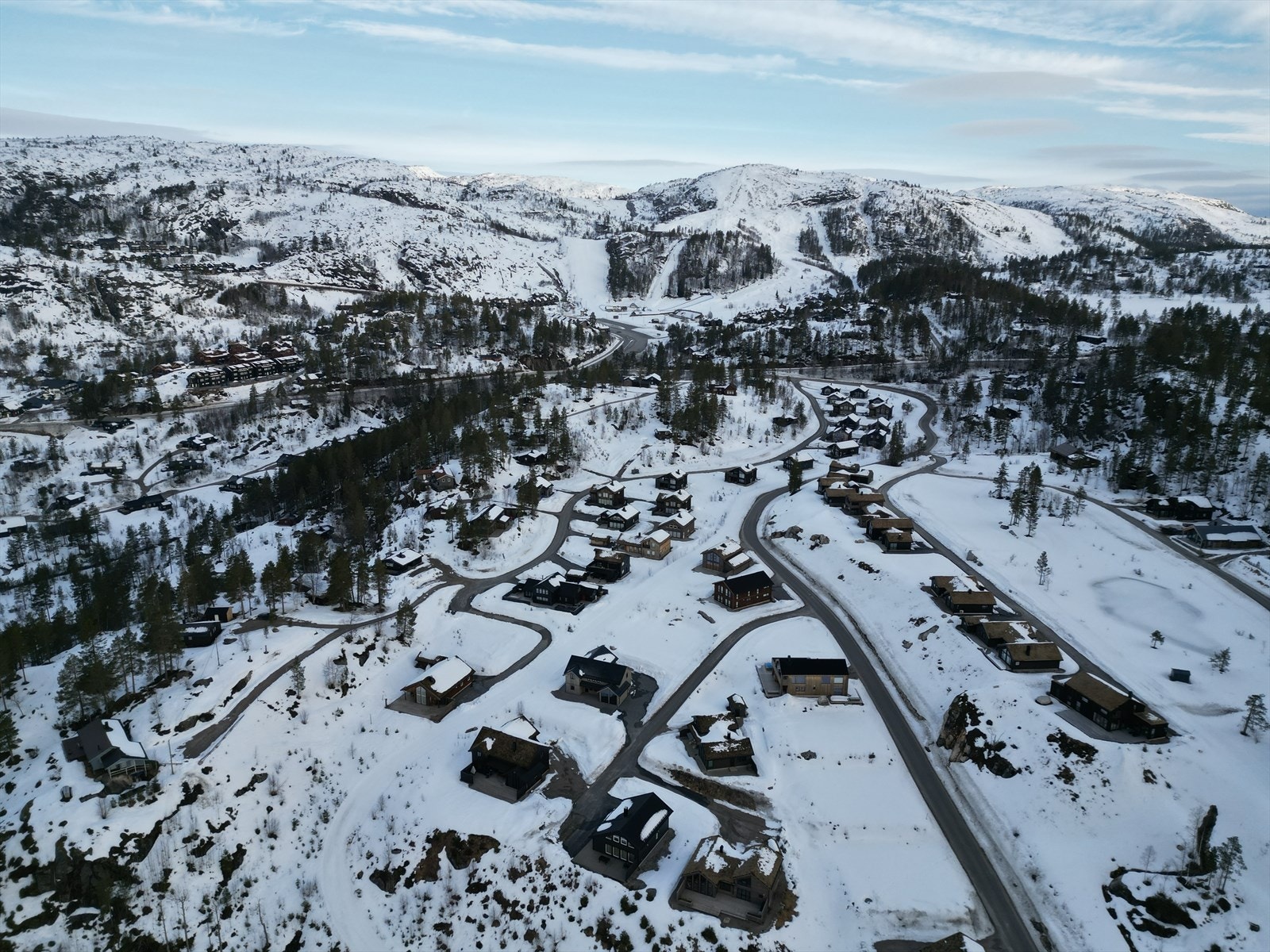 Utsikt mot alpinbakken Galleribilde