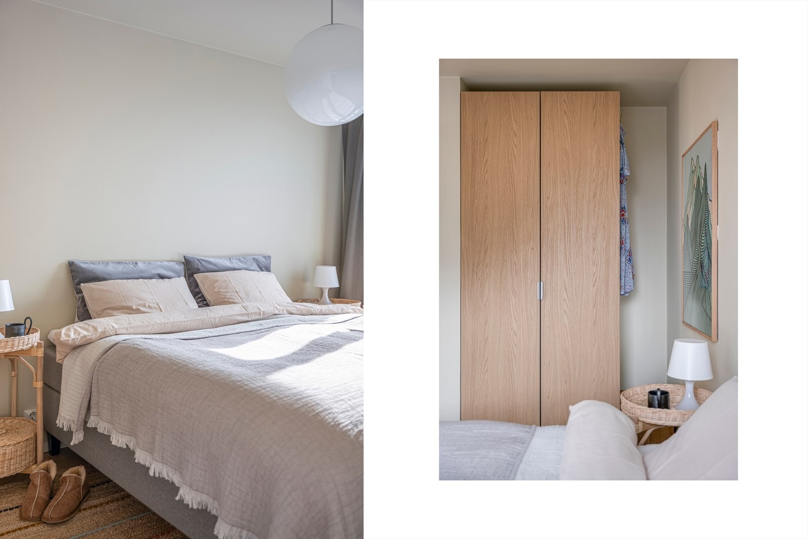 Hovedsoverommet har god plass til dobbeltseng og medfølgende garderobeløsning. Galleribilde