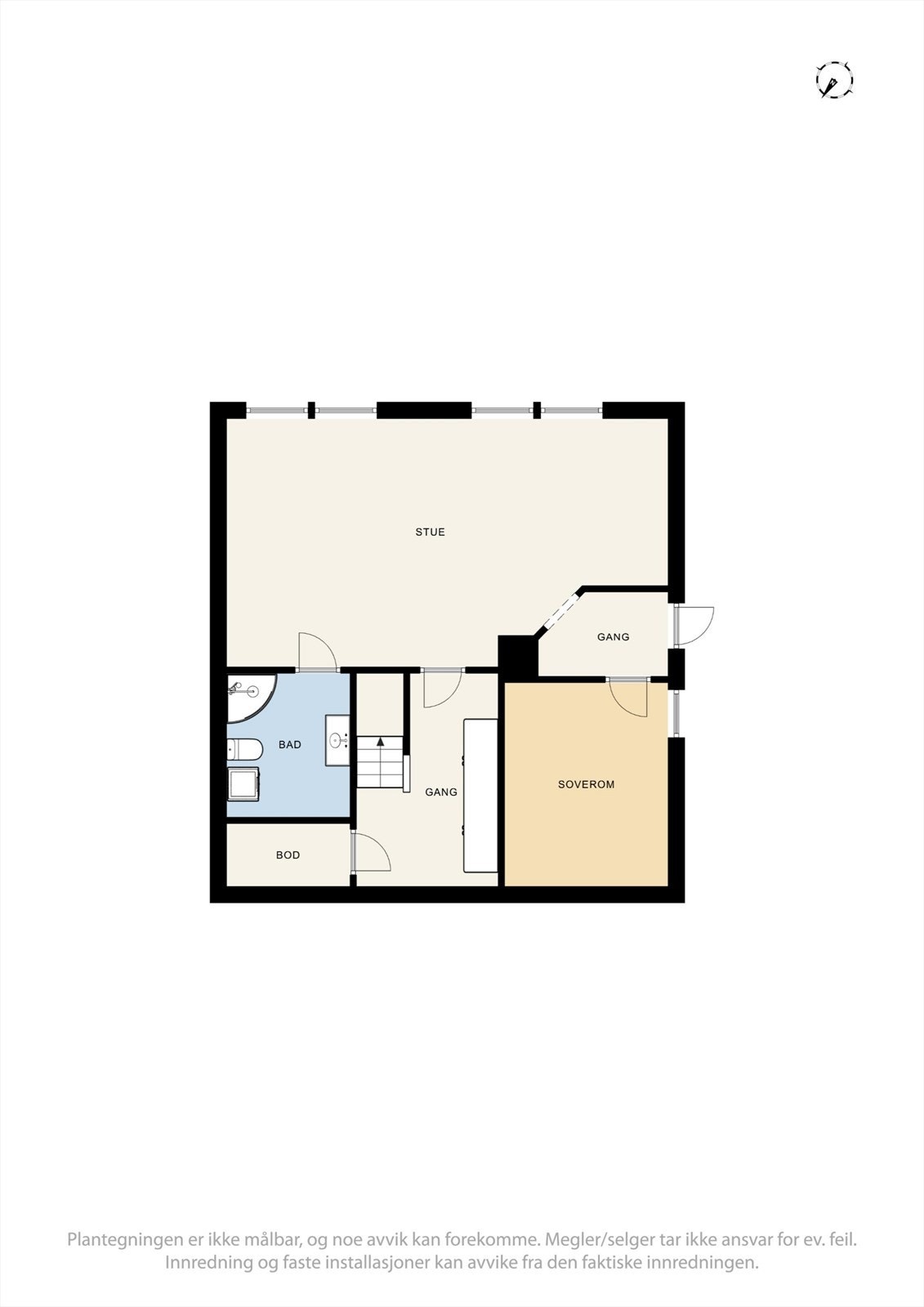 Plantegning av boligens underetasje. Galleribilde