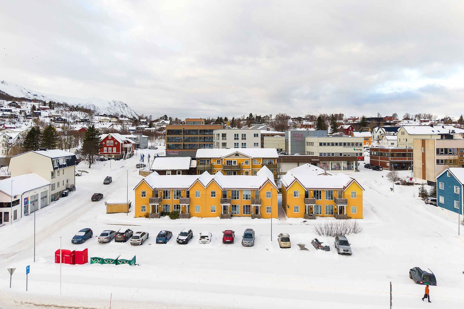 Skomarkerlunden borettslag sett fra lufta. Galleribilde