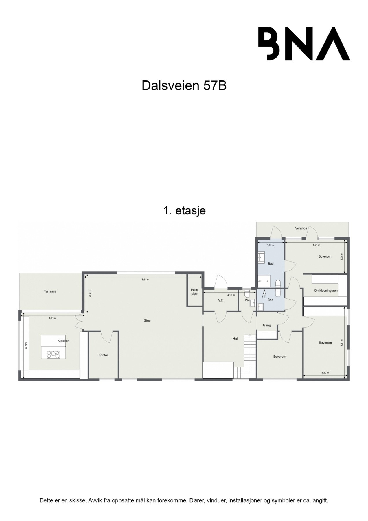 Plantegning - 1.etasje Galleribilde