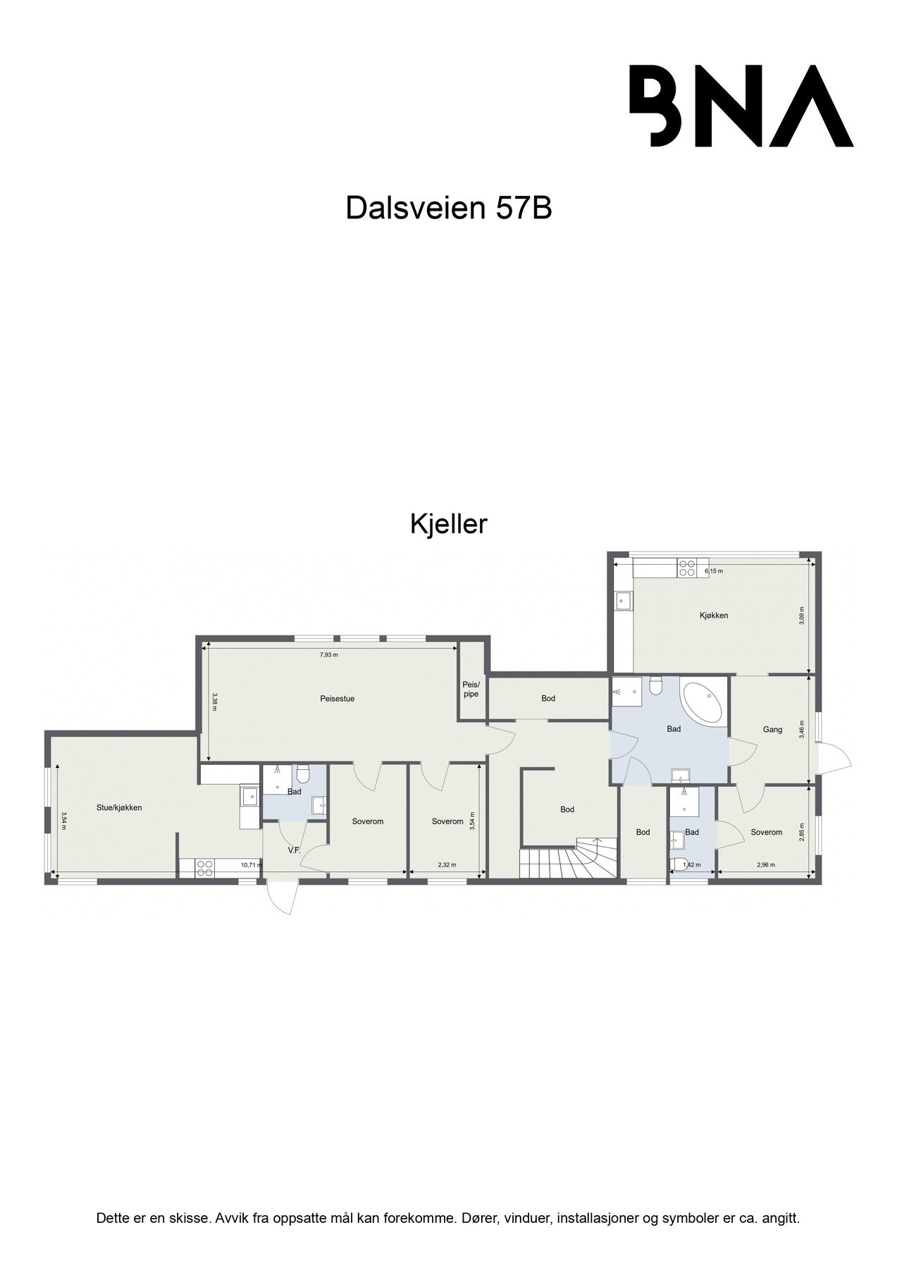 Plantegning - Underetasje Galleribilde