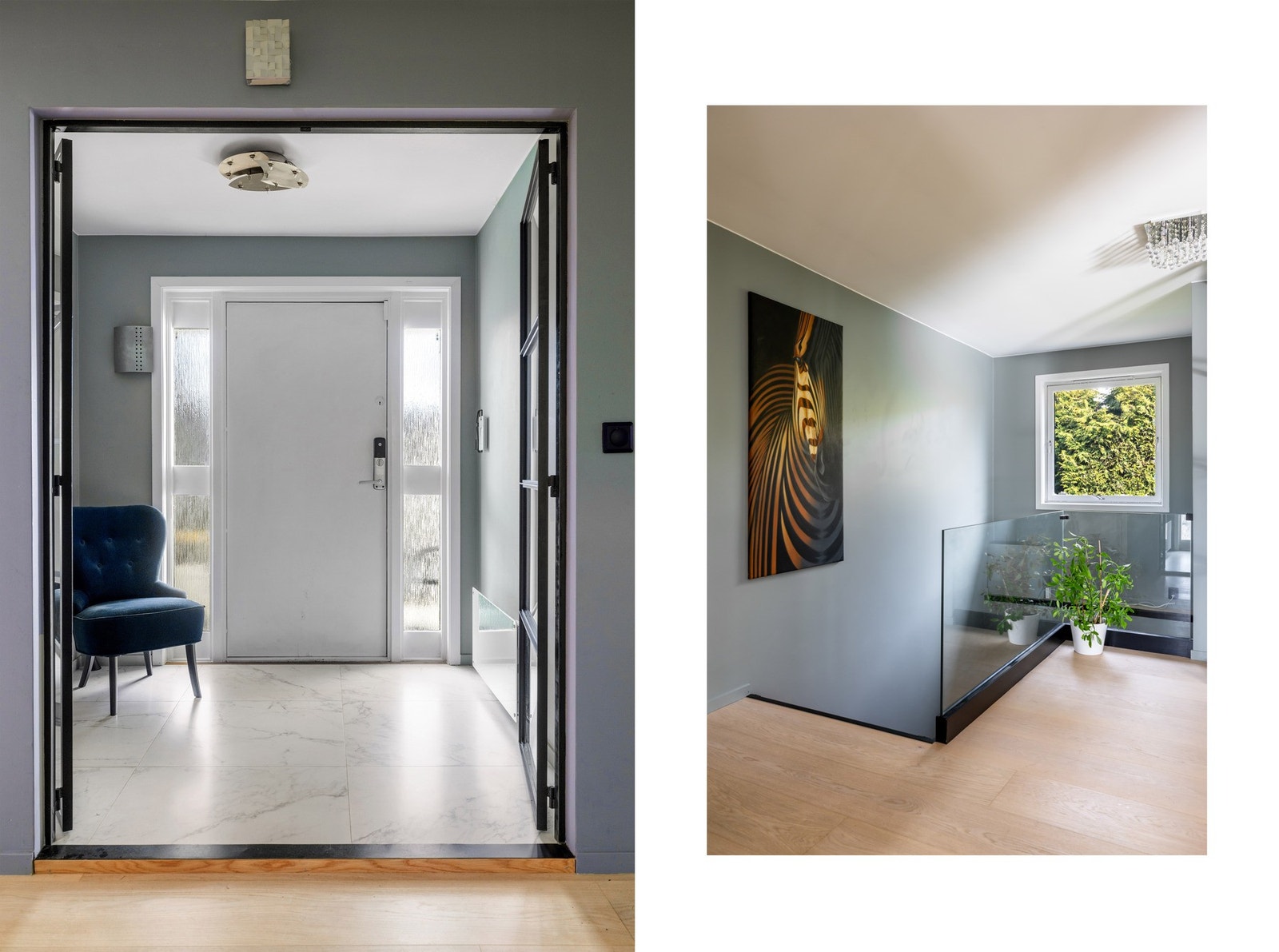 Hele husets første etasje ble pusset opp i 2023 og fremstår som moderne med høy standard Galleribilde