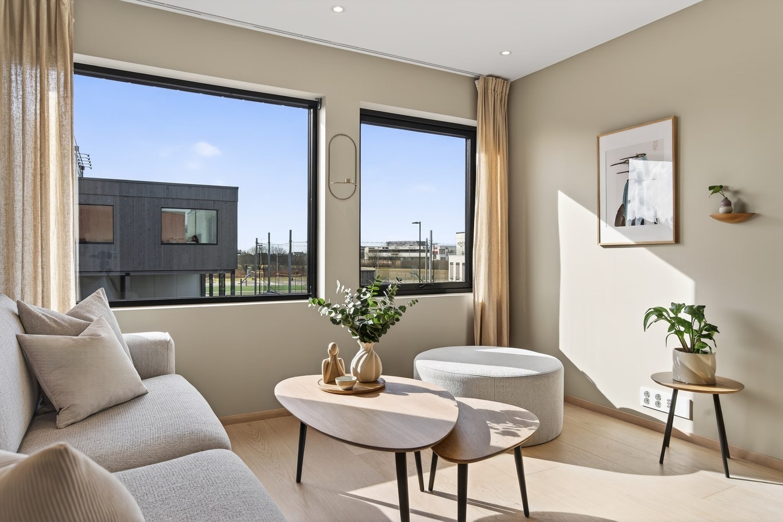 Store vindusflater skapet et flott lysinnslipp i rommet. Galleribilde