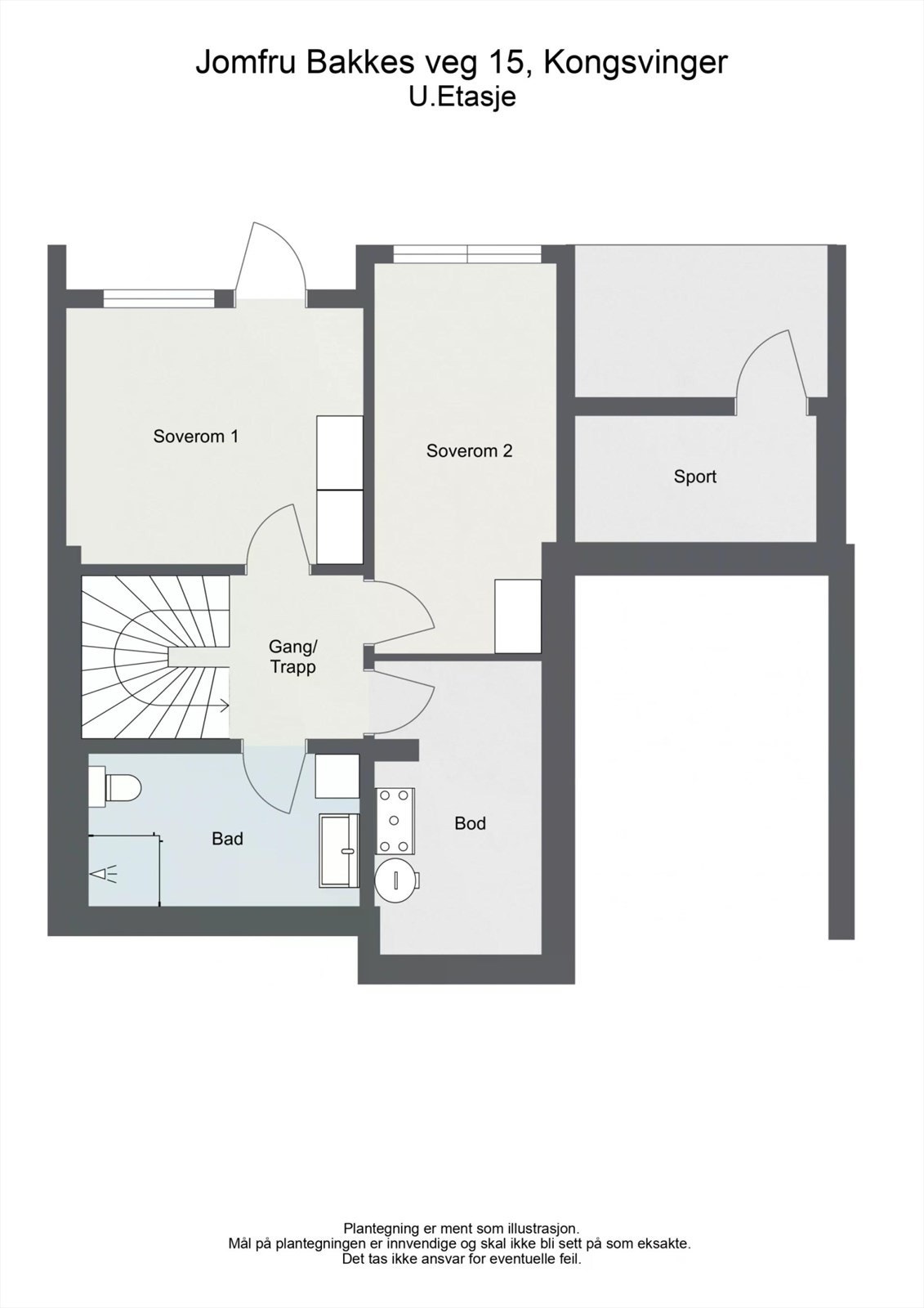 Plantegning underetasje Galleribilde