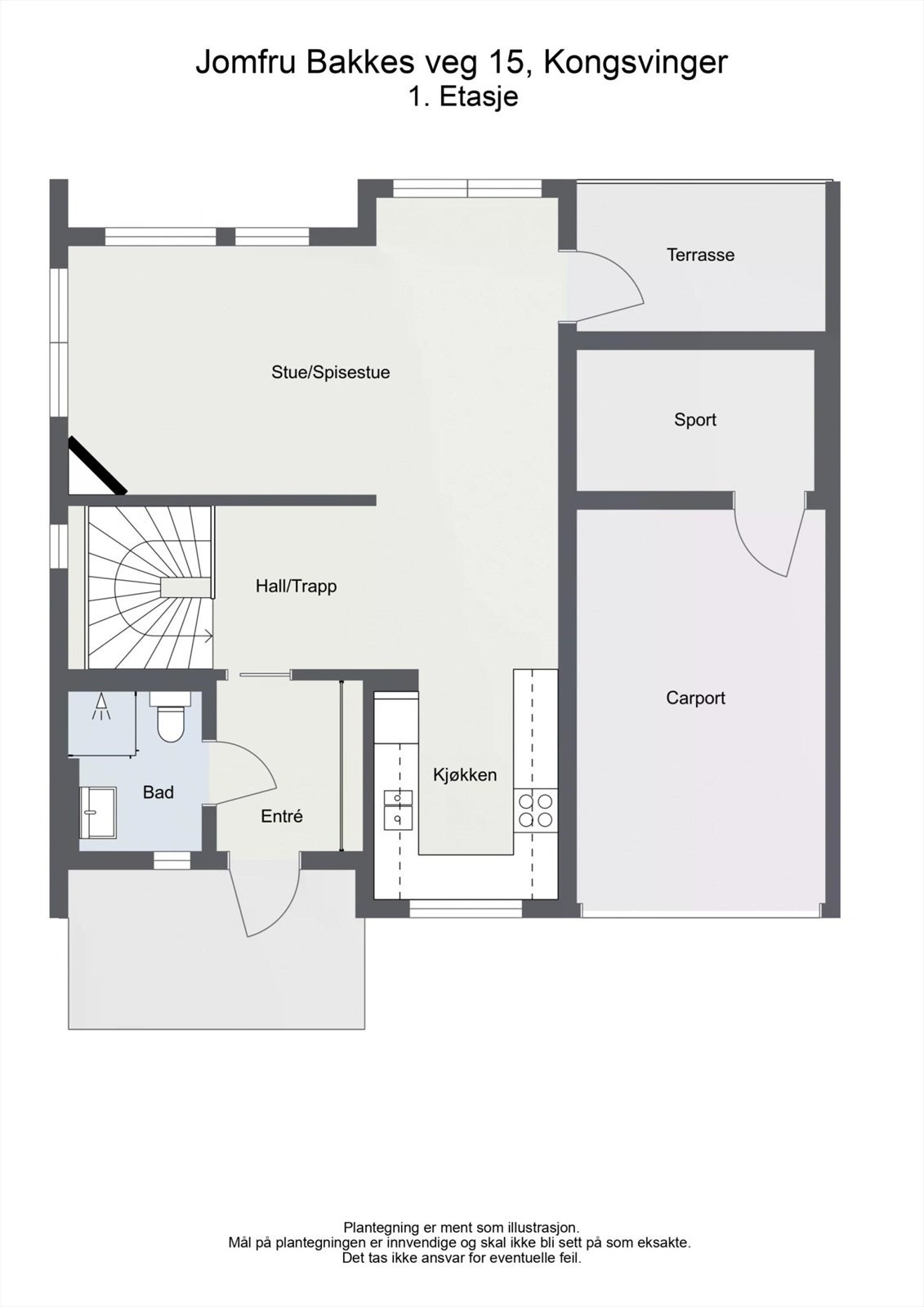 Plantegning 1. etasje Galleribilde