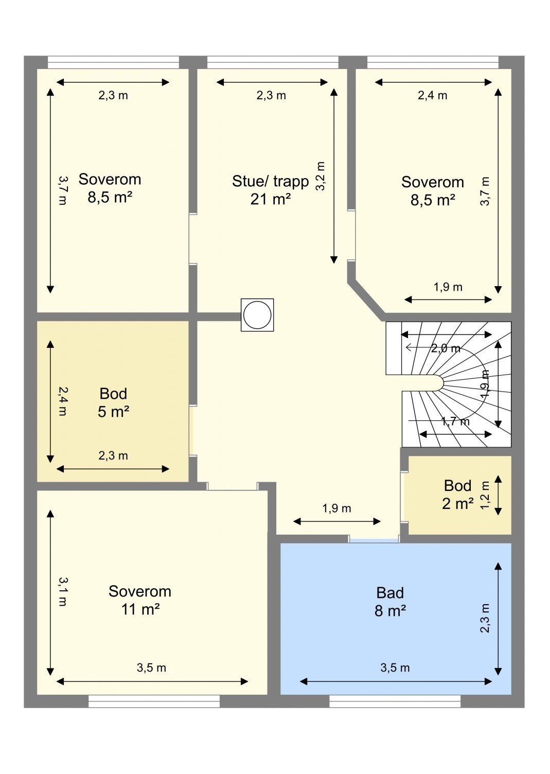 Planskisse 2. etasje Galleribilde