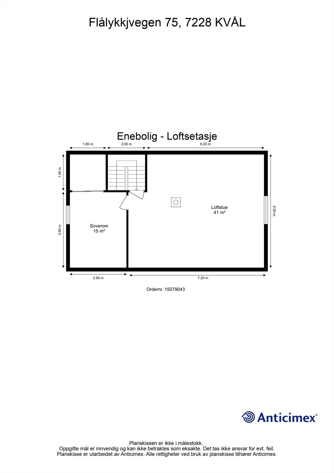 Planskisse loftsetasje. Galleribilde