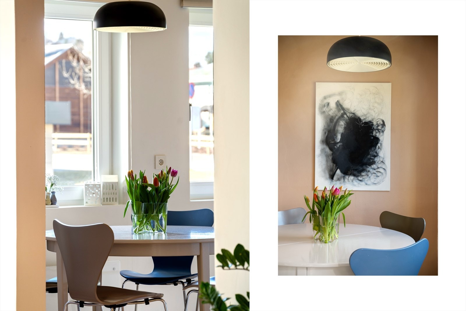 Naturlig og fin spiseplass på kjøkkenet Galleribilde