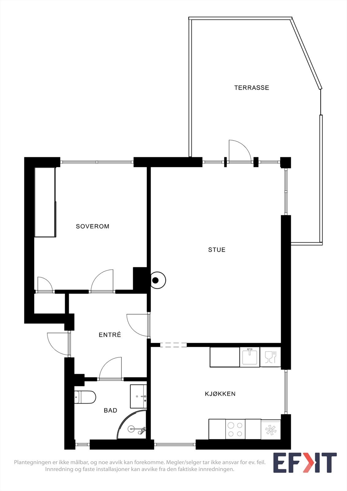 Oversiktlig plantegning som viser god romfordeling Galleribilde