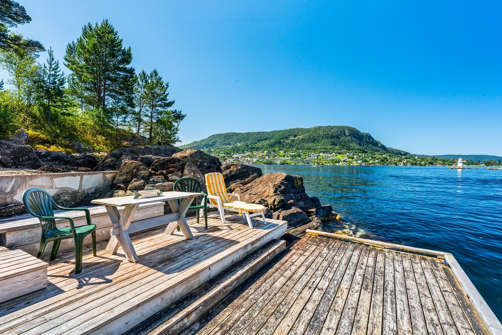 Hytten har to brygger - har bade brygge og dypvannskai hvor man har mulighet til å legge til med båt. Galleribilde