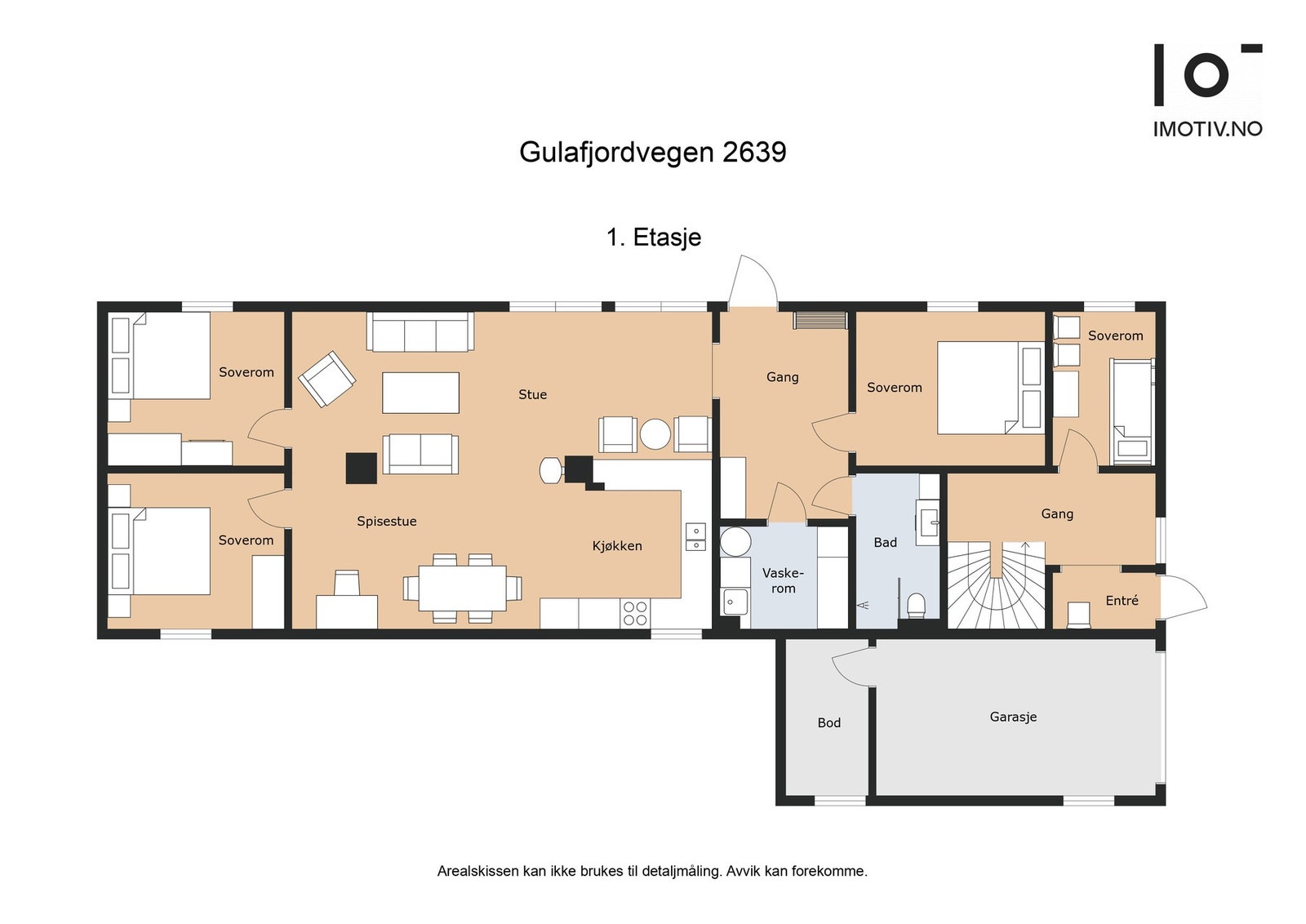 Plantegning underetasje. Areal BRA-i: 119 m². Galleribilde