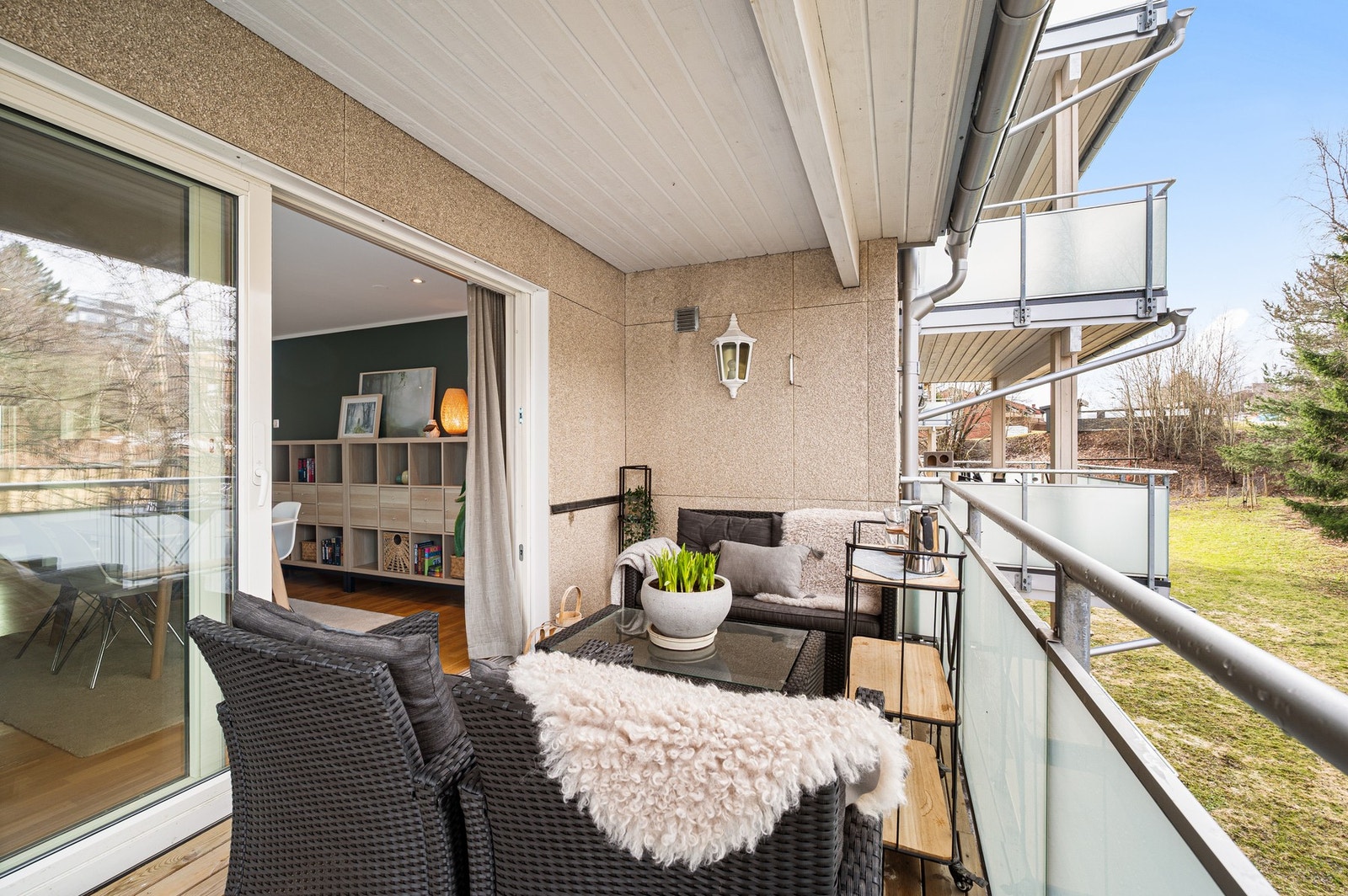 Byggets balkonger ble rehabilitert i 2020. Galleribilde