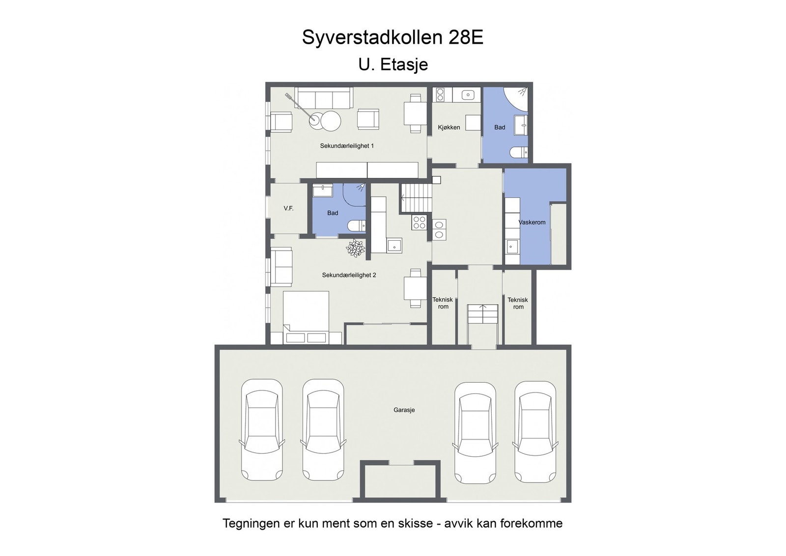 Plantegning - underetasje. Galleribilde