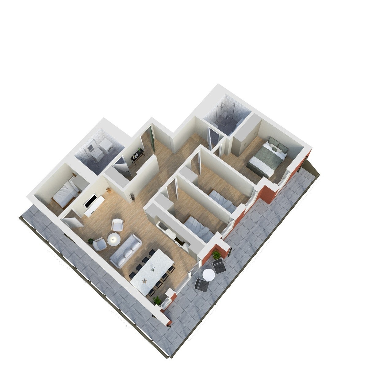 5-roms 95 m2 Galleribilde
