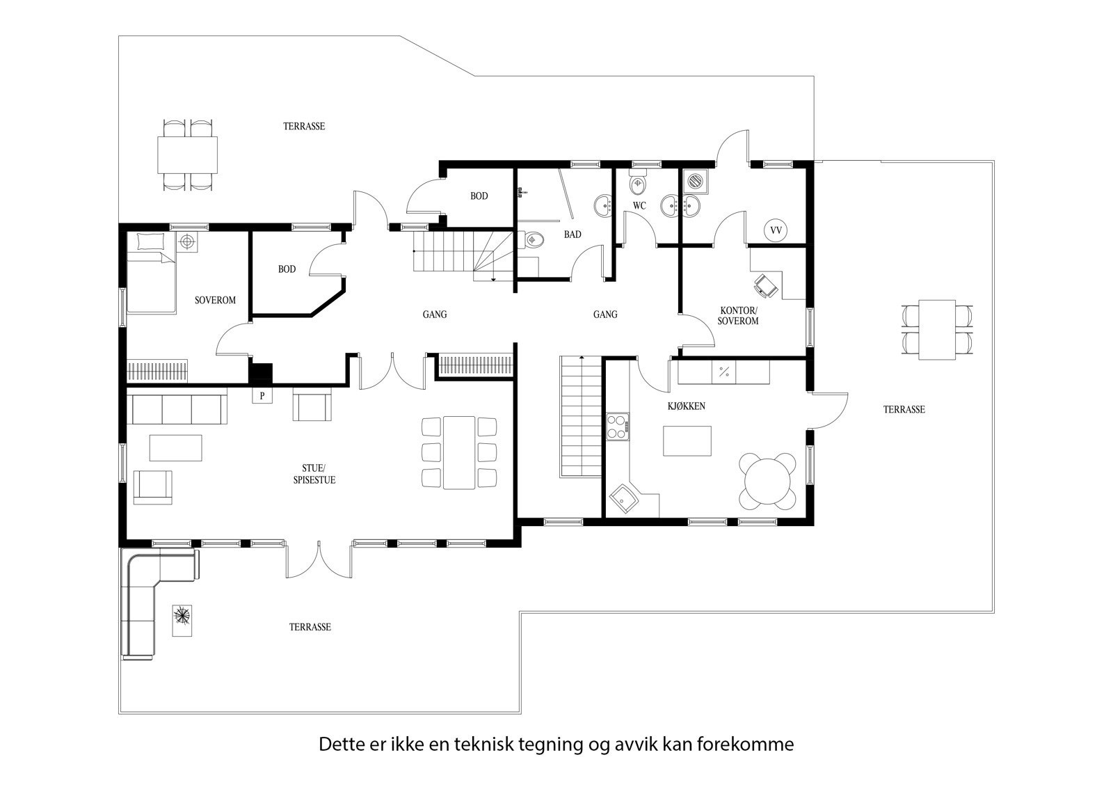 Planløsning for hovedetasjen Galleribilde