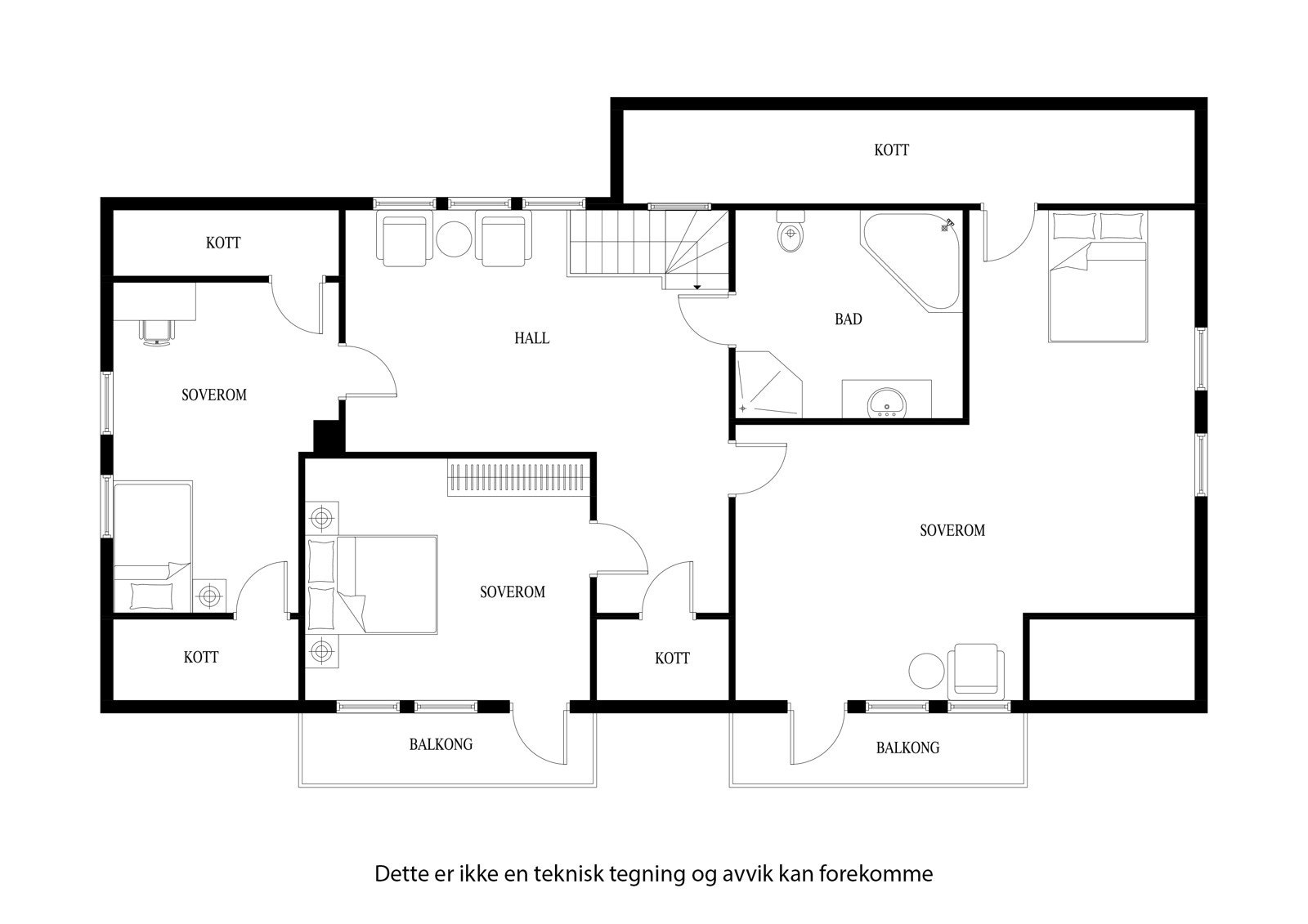 Planløsning for toppetasjen Galleribilde
