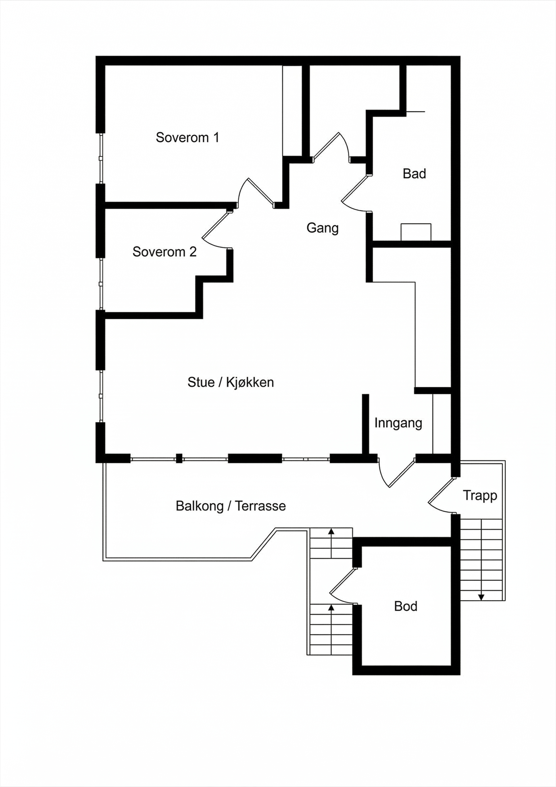 Plantegning - Illustrasjonen er ikke en teknisk tegning og avvik kan forekomme. Galleribilde