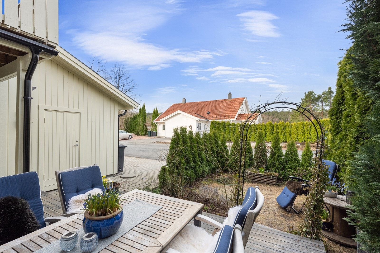 Uteplassen gir deg mulighet til å trekke deg tilbake i private omgivelser. Galleribilde