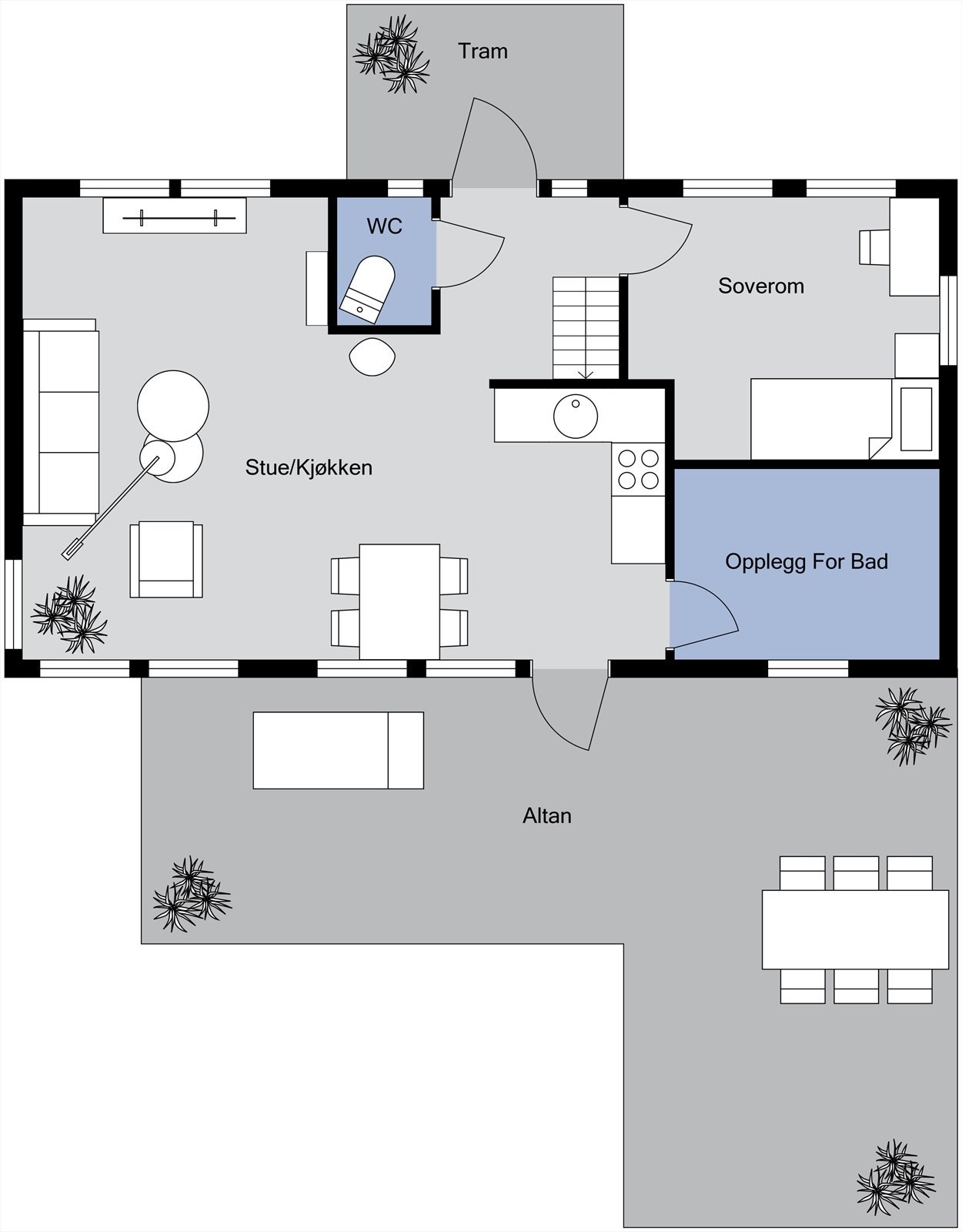 Planløsning 1. etasje Galleribilde