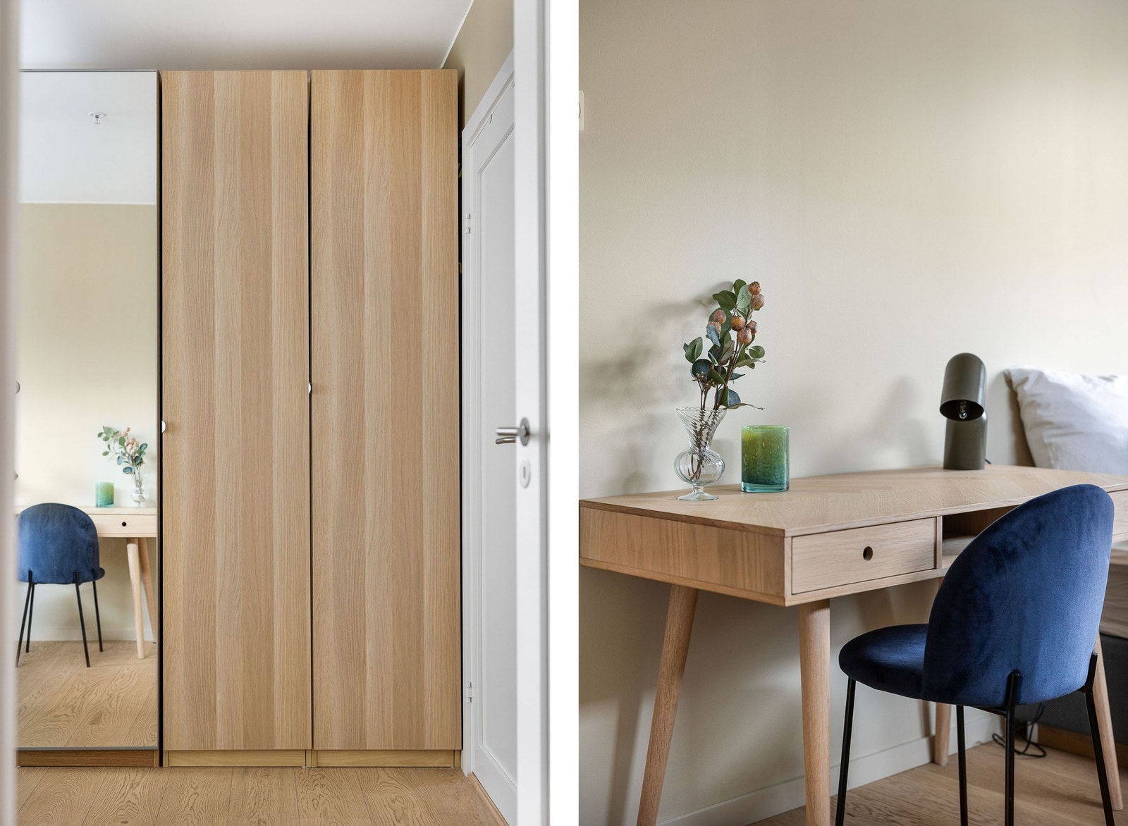 Det er god plass til garderobe og skriveplass på hovedsoverommet. Galleribilde