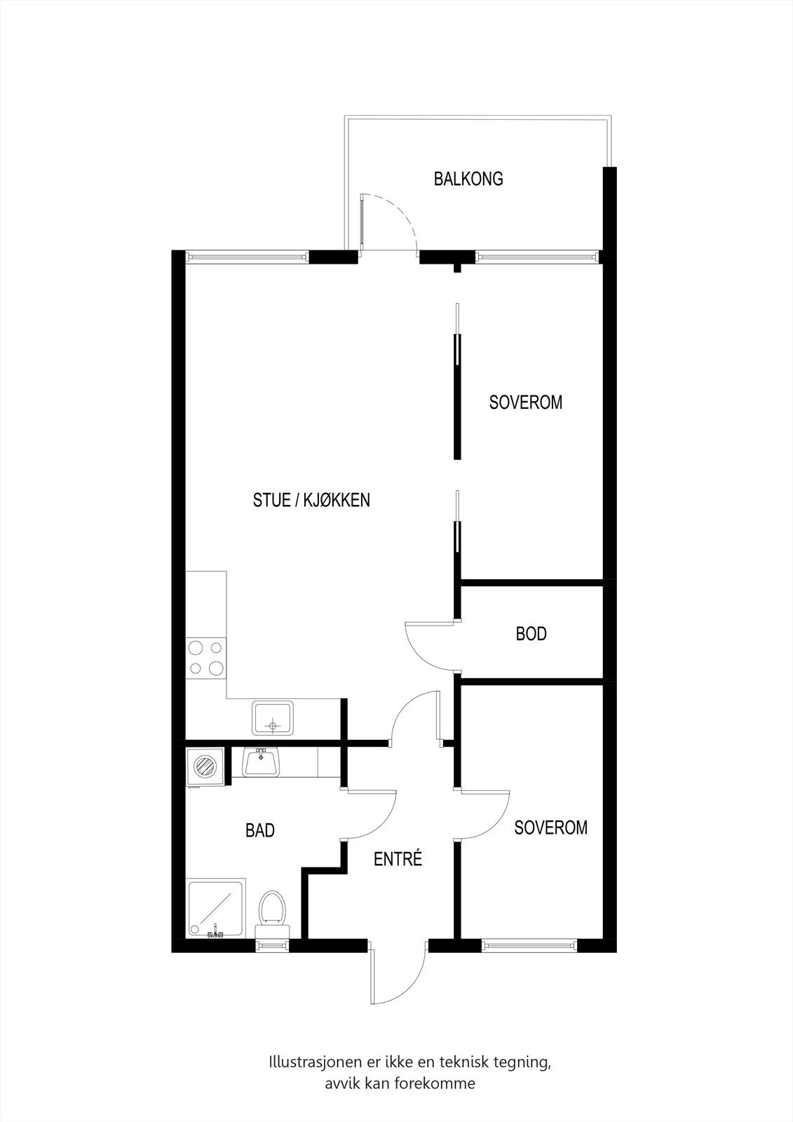 Smart planløsning og god romutnyttelse. God lagring i innvendig og utvendig bod. Galleribilde