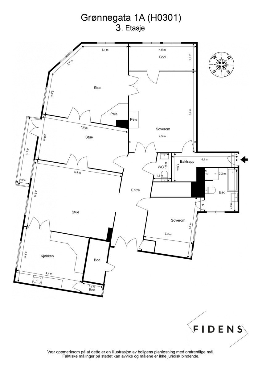 Plantegning 3. etg Galleribilde