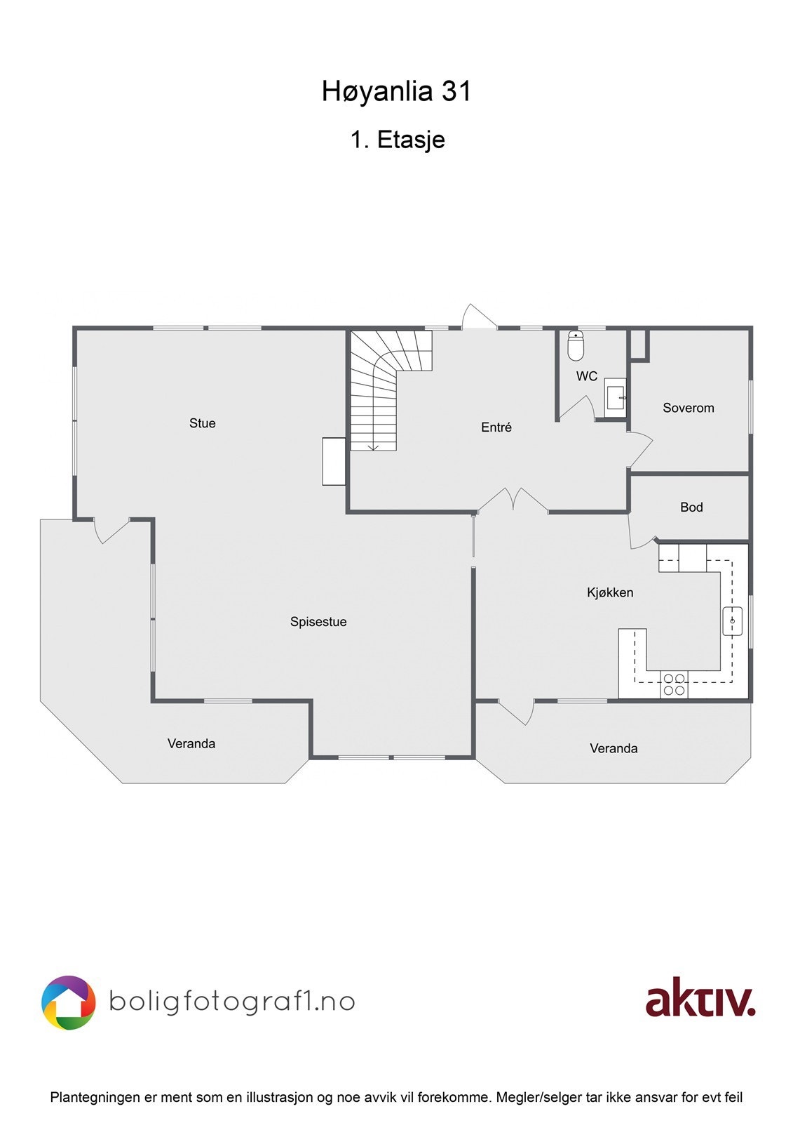 Plantegning Høyanlia 31 - 1. etasje Galleribilde