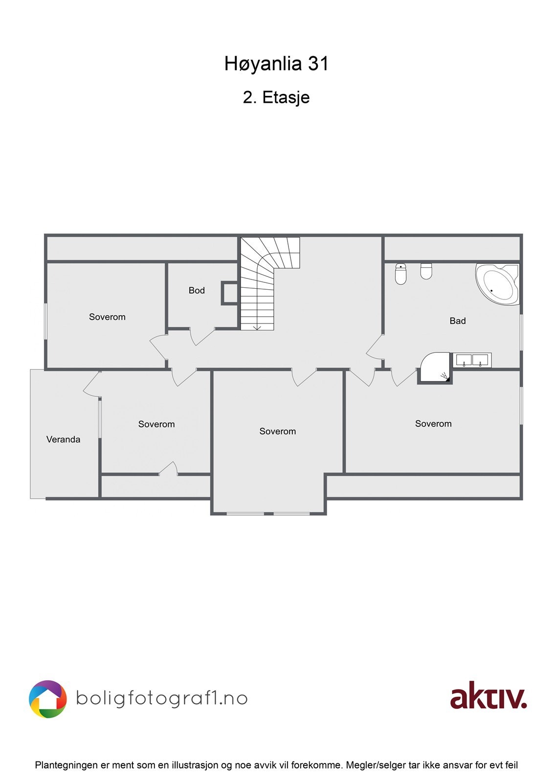 Plantegning Høyanlia 31 - 2. etasje Galleribilde