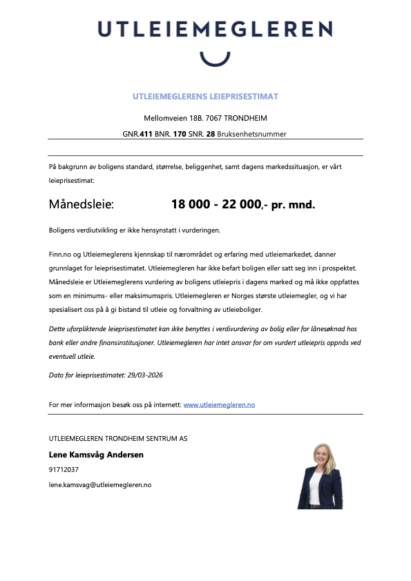 Leieprisvurdering Mellomveien 18B Galleribilde