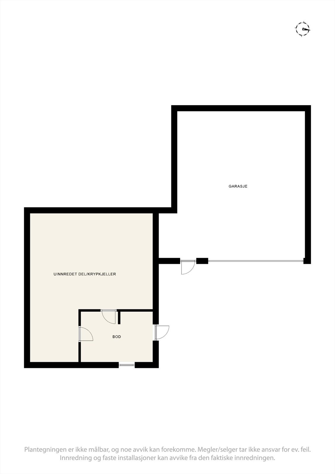 Plantegning kjeller og garasje Galleribilde