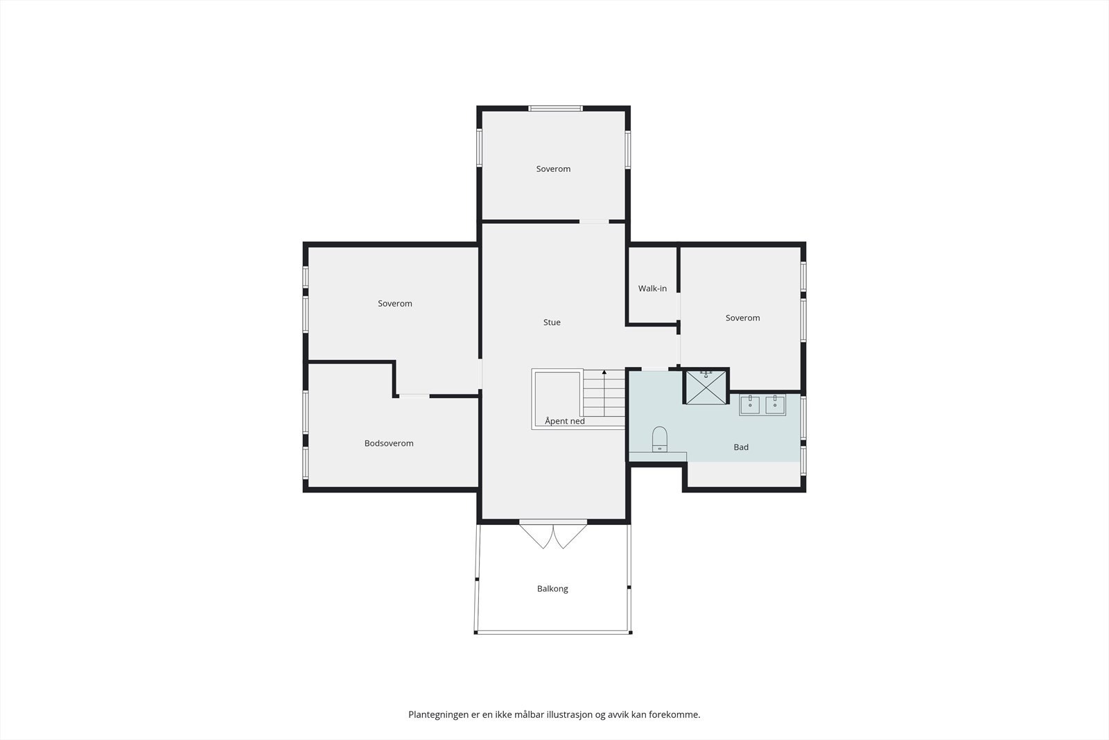 Plantegning 2 etasje (illustrasjon) Galleribilde