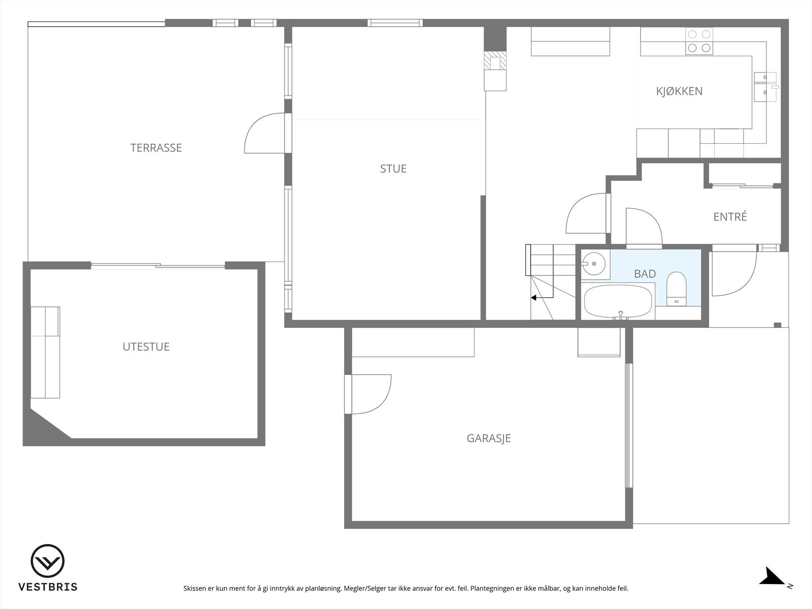 Plantegning 1. etasje Galleribilde